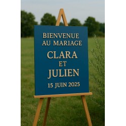 Panneau de bienvenue mariage personnalisé en bois